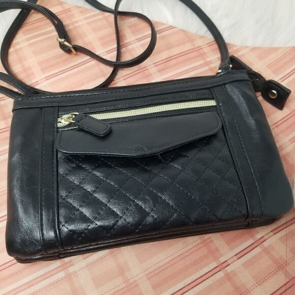 Black Faux Leather Crossbody Bag - Picture 2 of 9